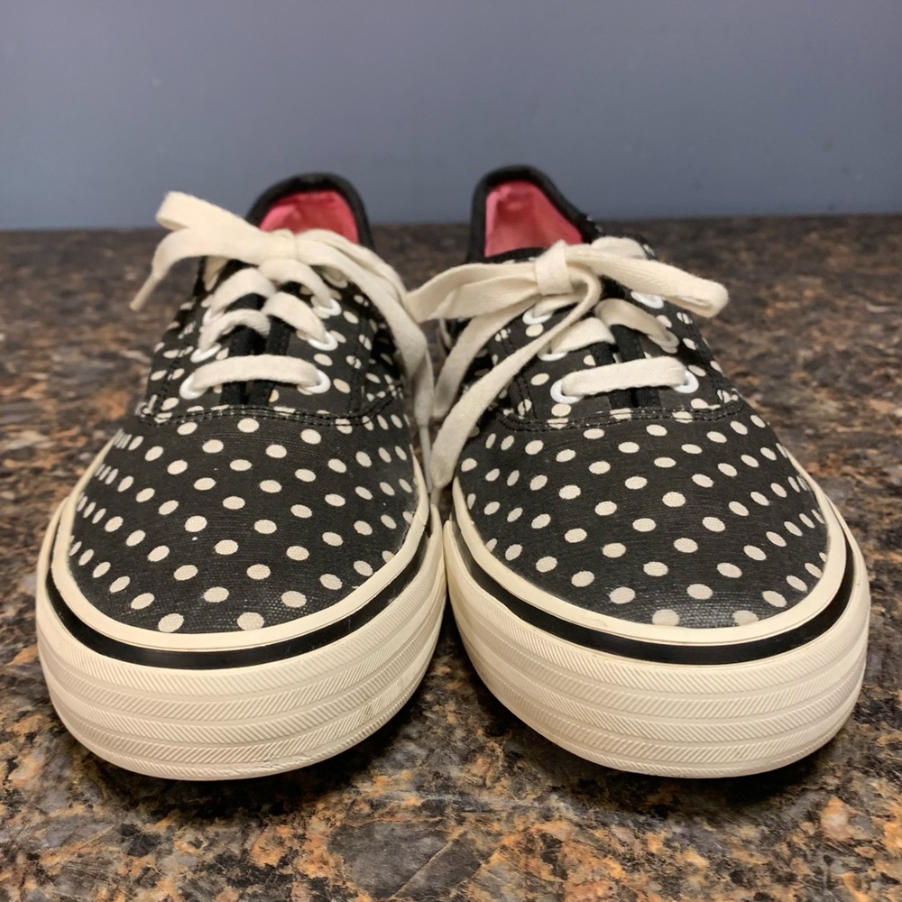 COPY - Keds Shoes Womens 8 Polka Dots Casual Sneakers Black Fabric Lace Up Low … - Picture 5 of 8